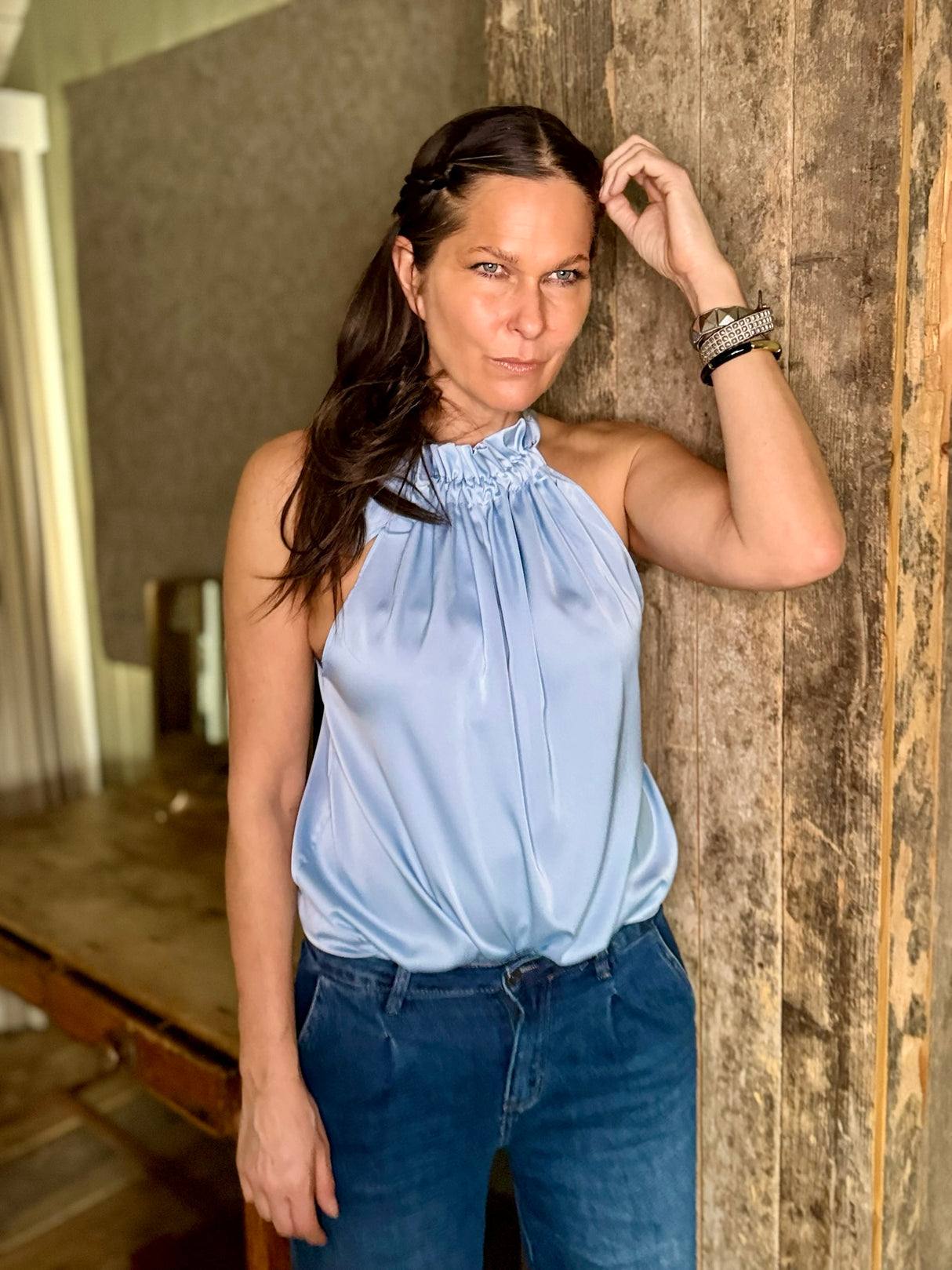 Bella B Top Light Blue