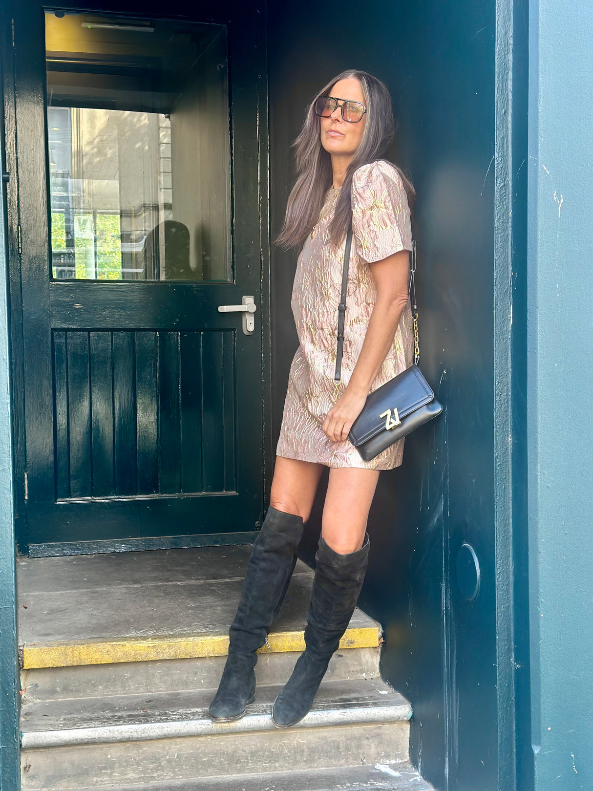 Rose Printed Mini Dress