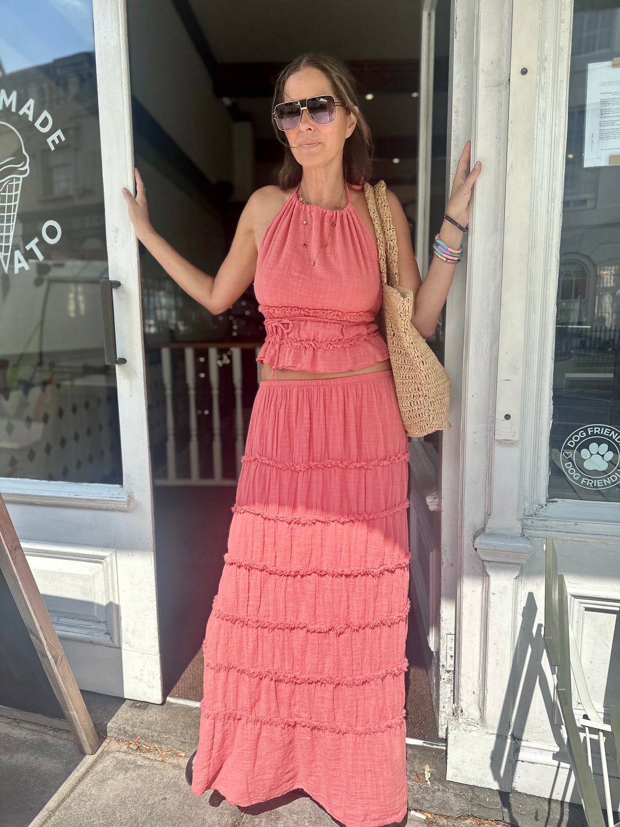 Gigi Maxi Skirt - Coral