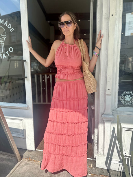 Gigi Maxi Skirt - Coral