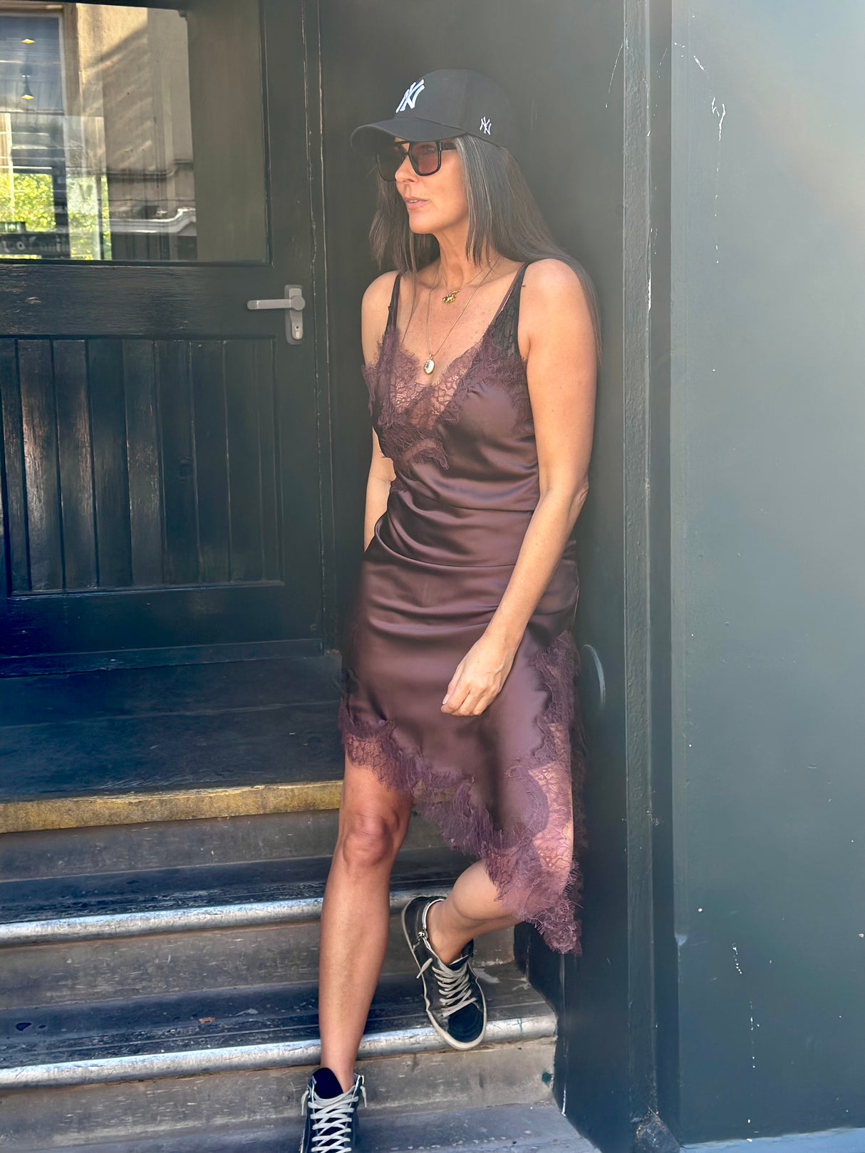 Anya Lace Dress - Cherry