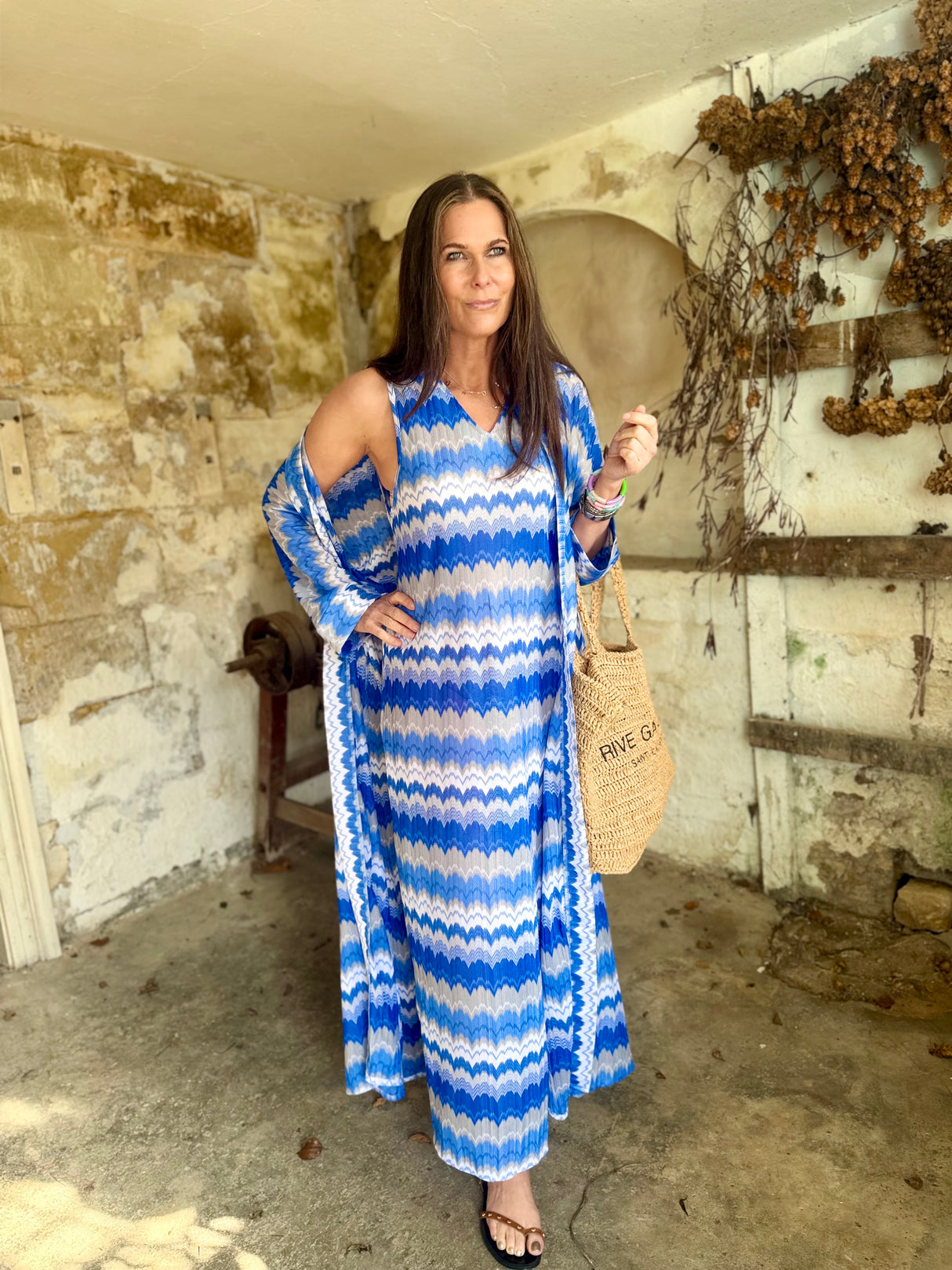 Seraphina Long Line Cover Up - Ocean