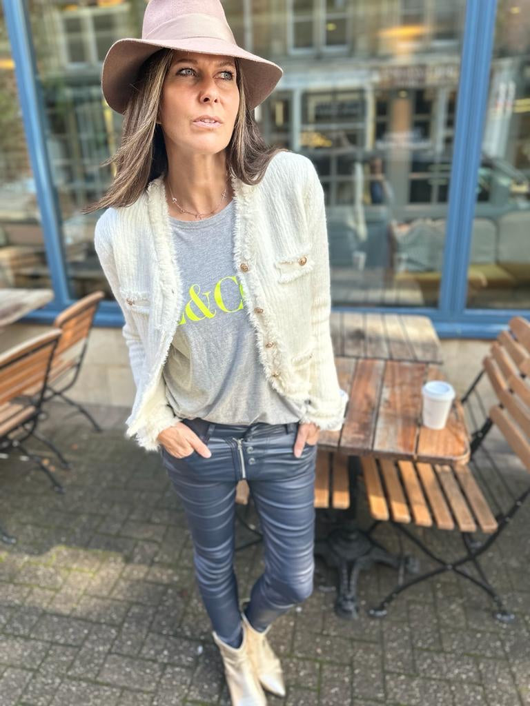 Jean Lux Leather Look Navy