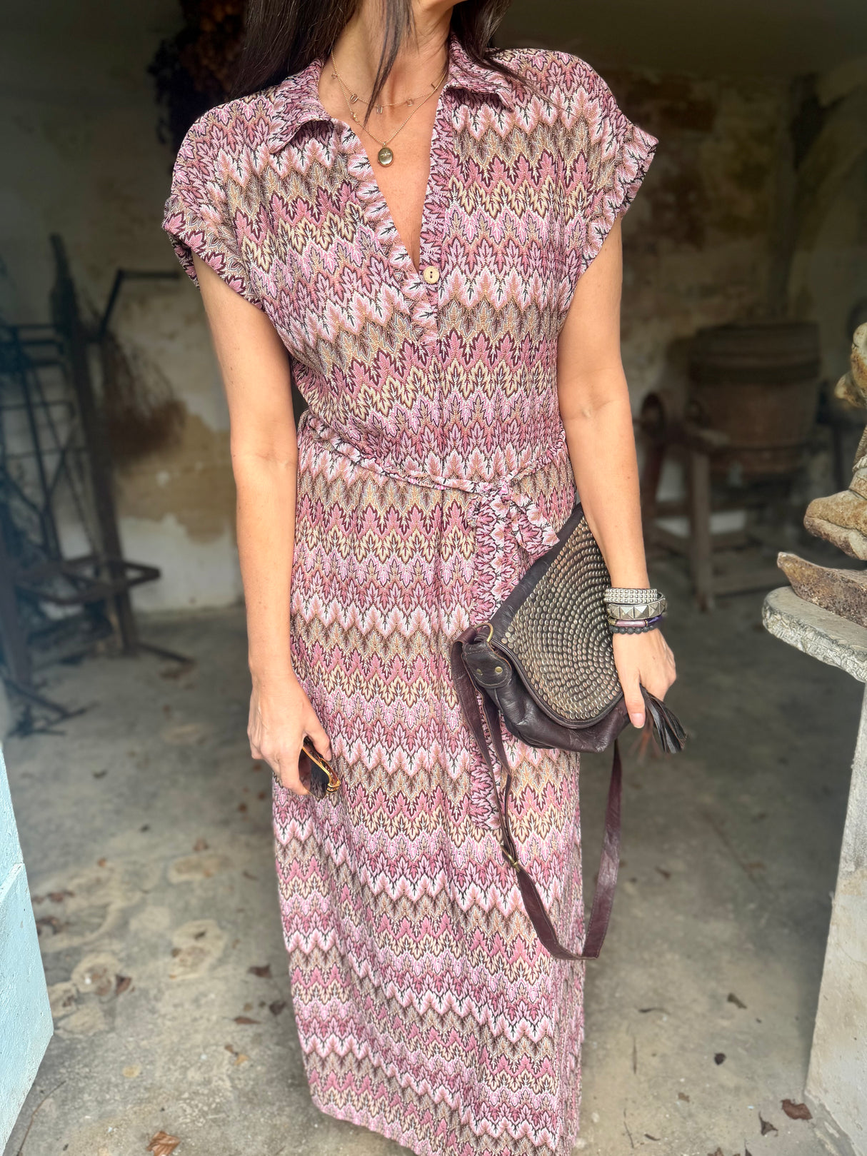 Robin Printed Maxi Dress - Pink