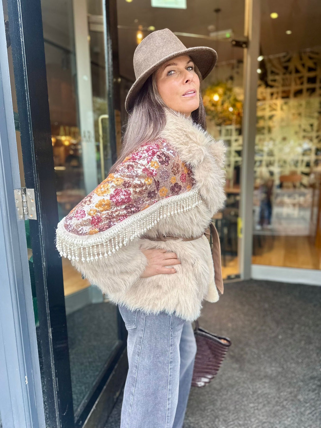 Zoey Embellished Jacket - Cream