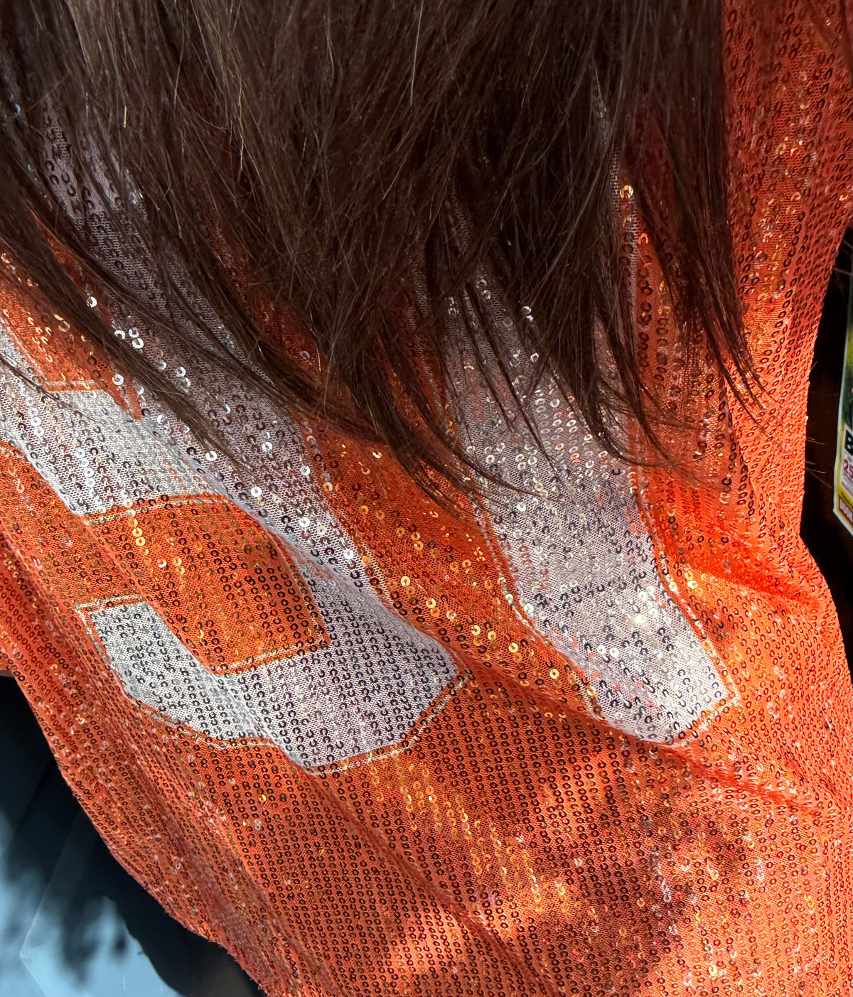 Sequin NFL Inspired Top - Orange