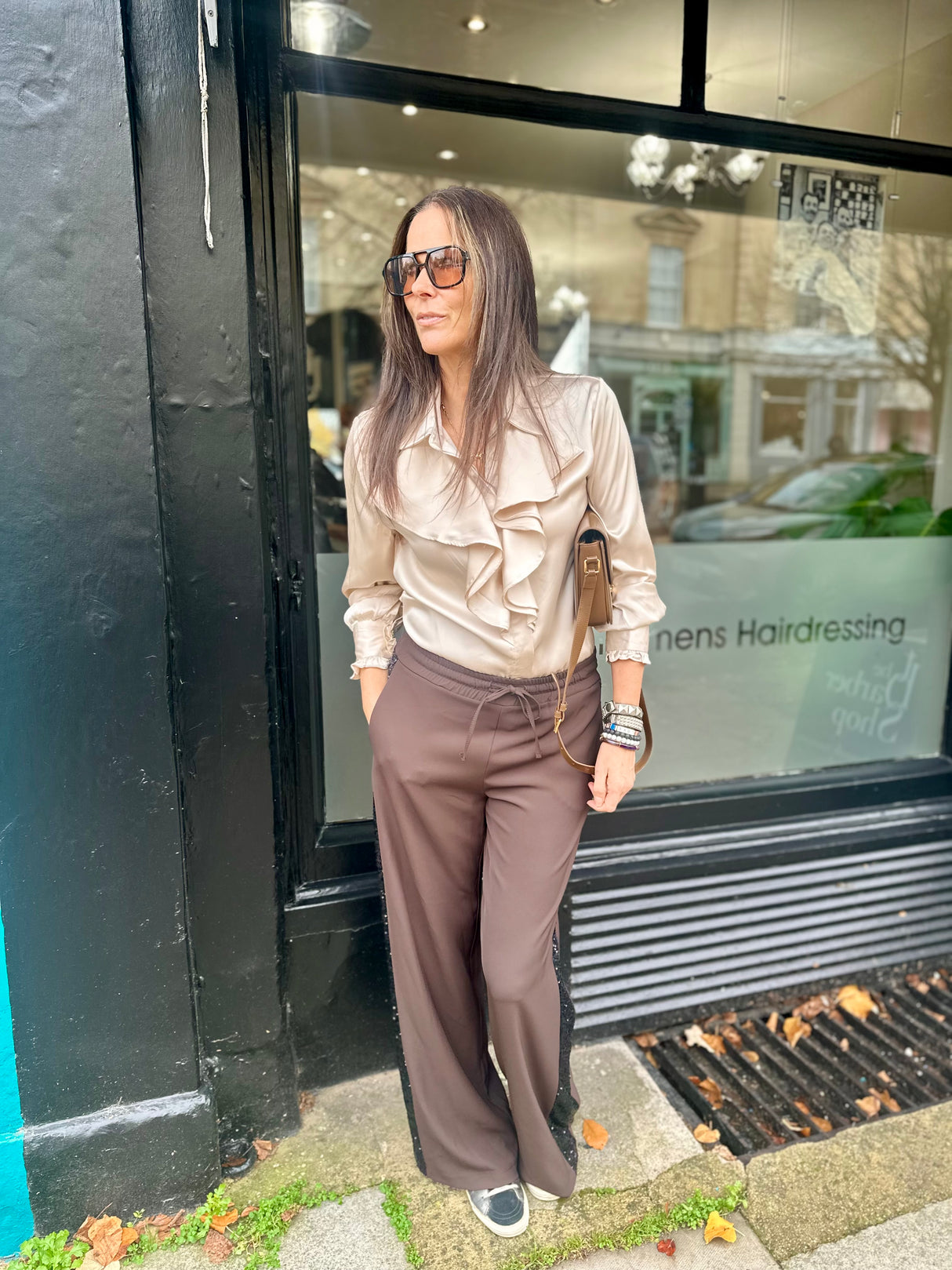 Charlie Ruffle Shirt Champagne