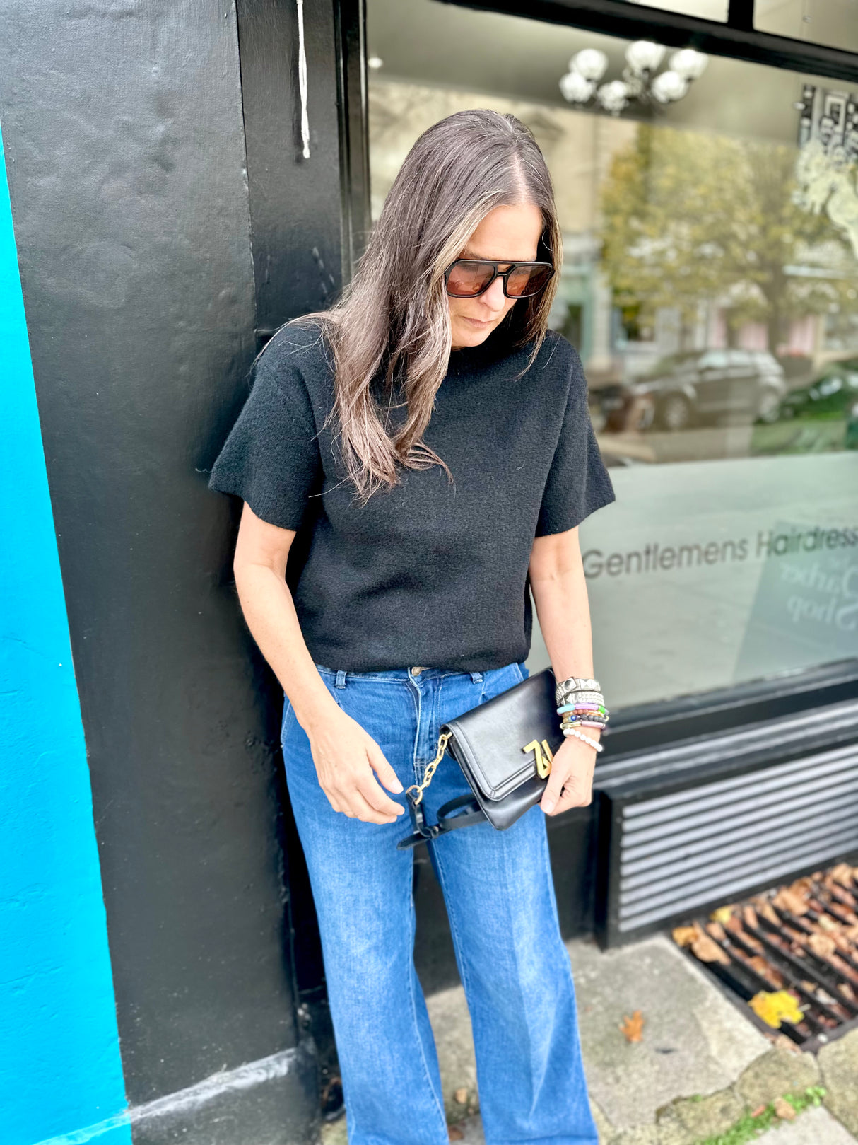 Harriet Short Sleeve knit - Black