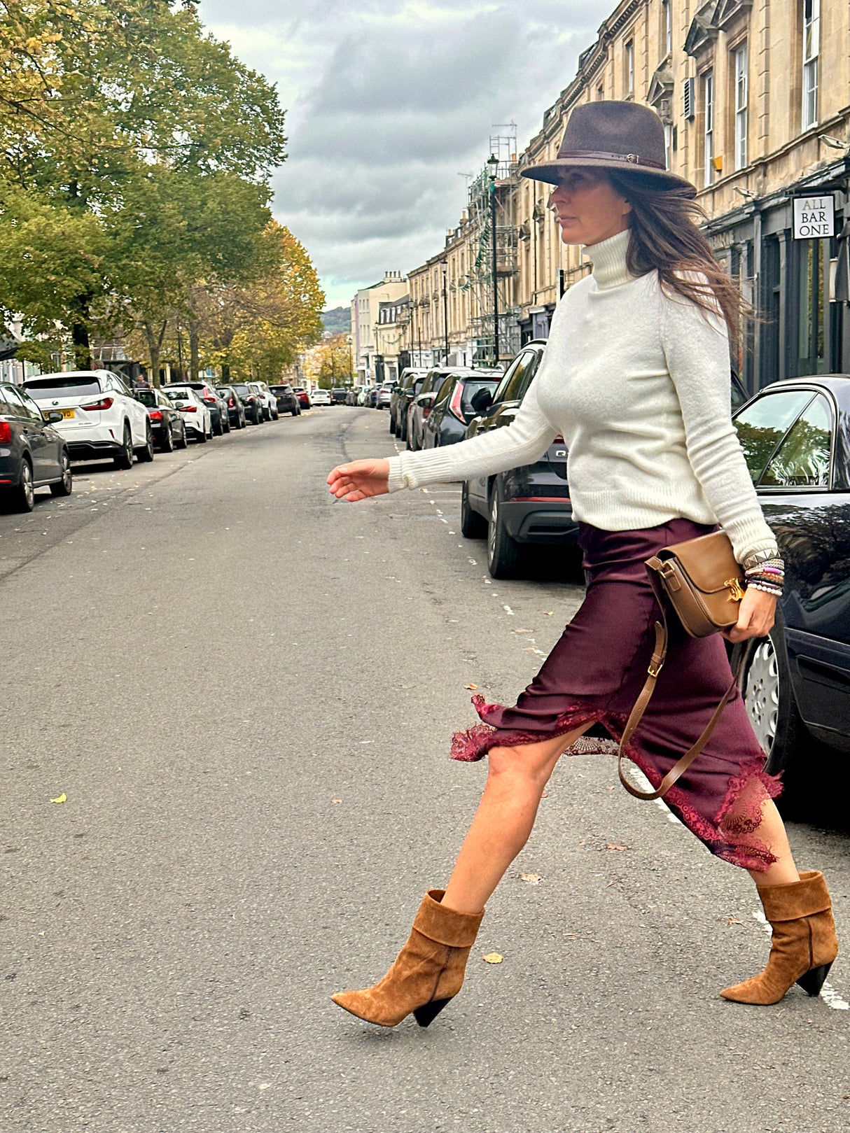 Edith Satin Lace Skirt