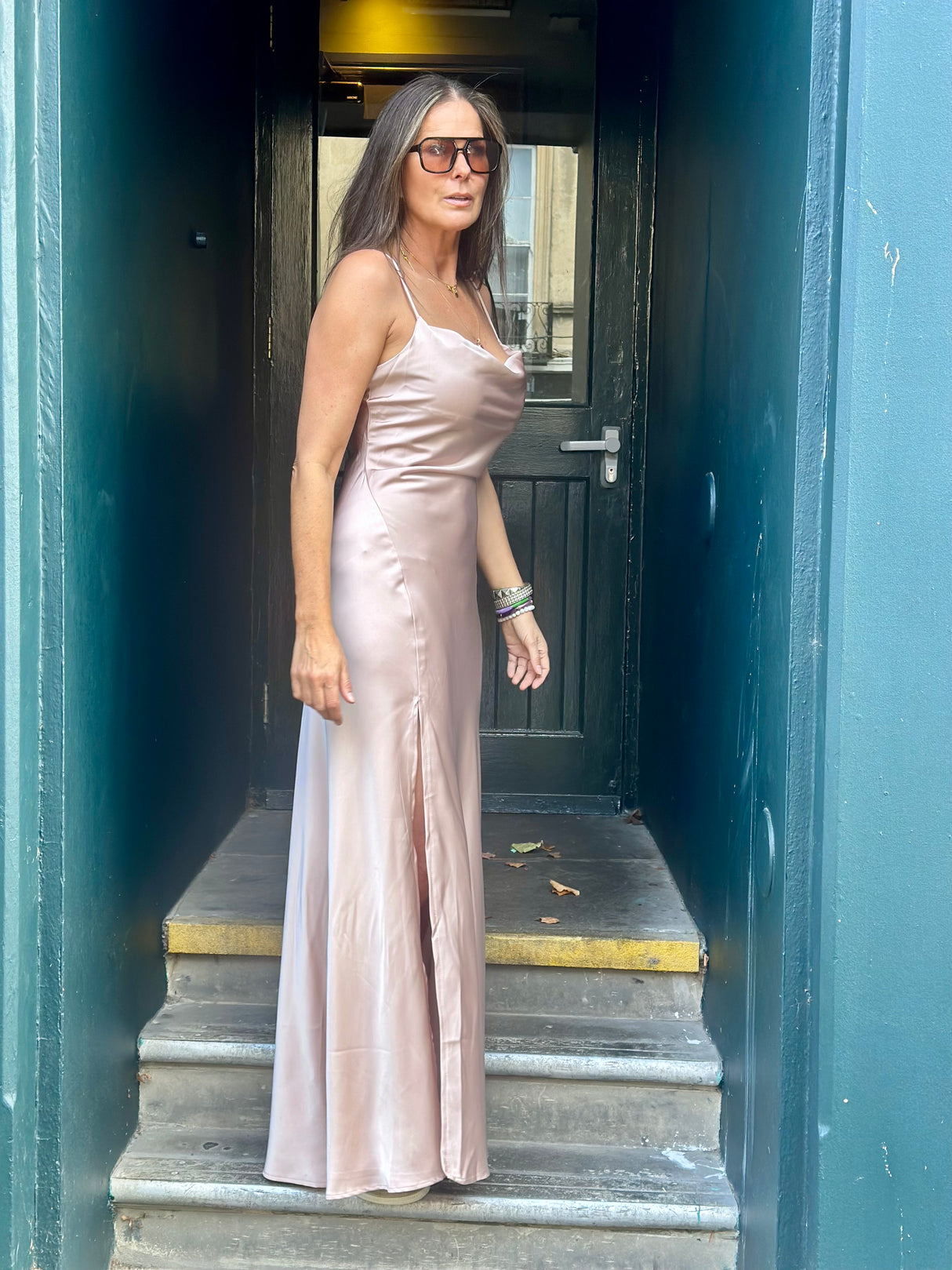 Elisha Maxi Slip Dress - Beige