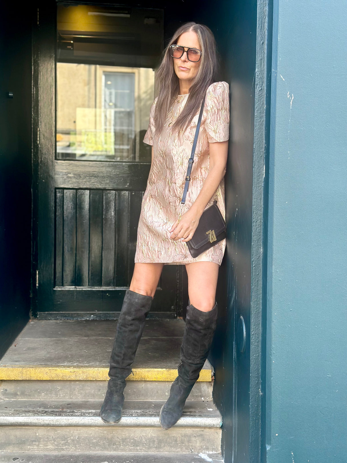 Rose Printed Mini Dress