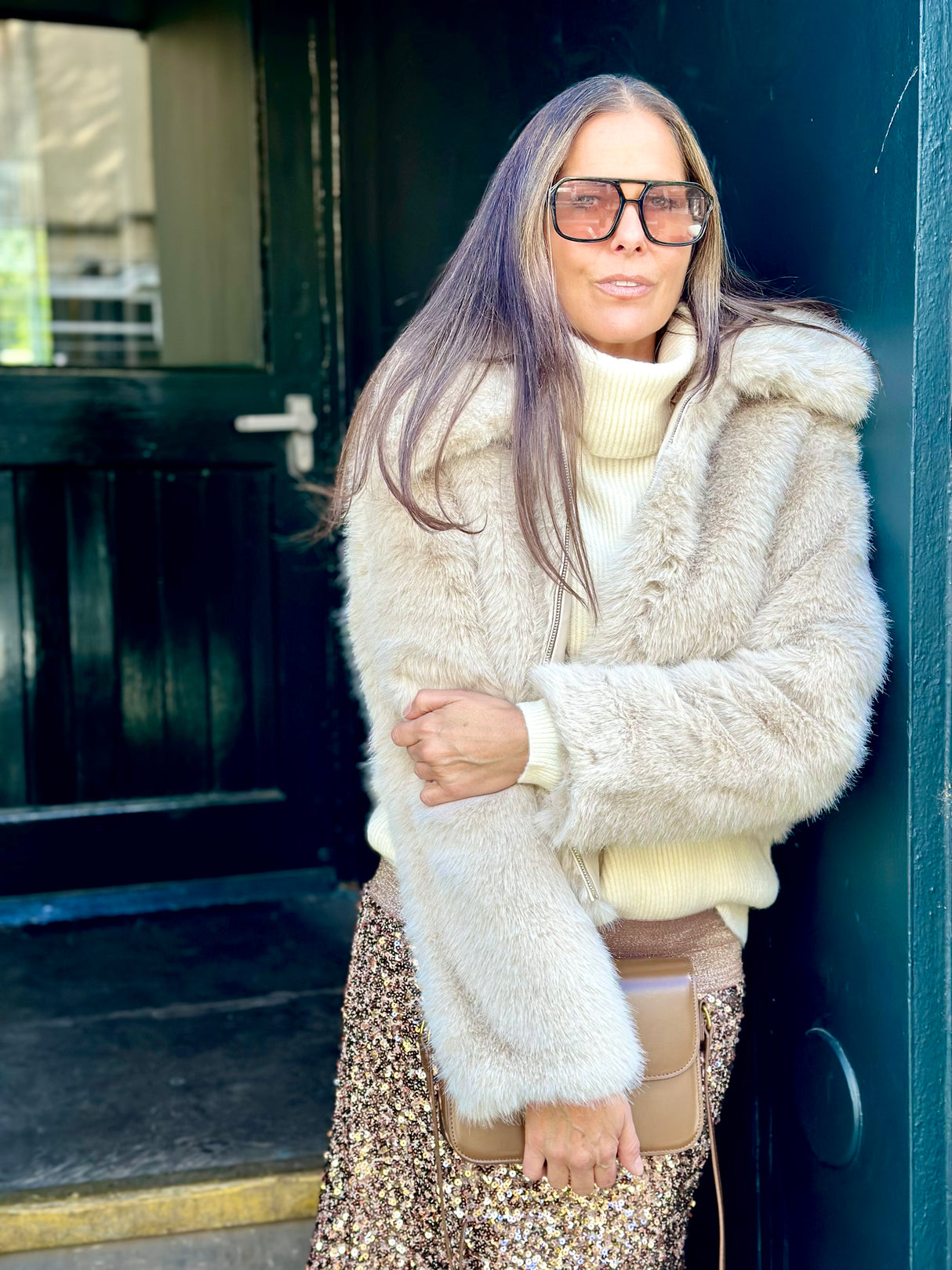 Caggie Faux Fur Jacket - Cream