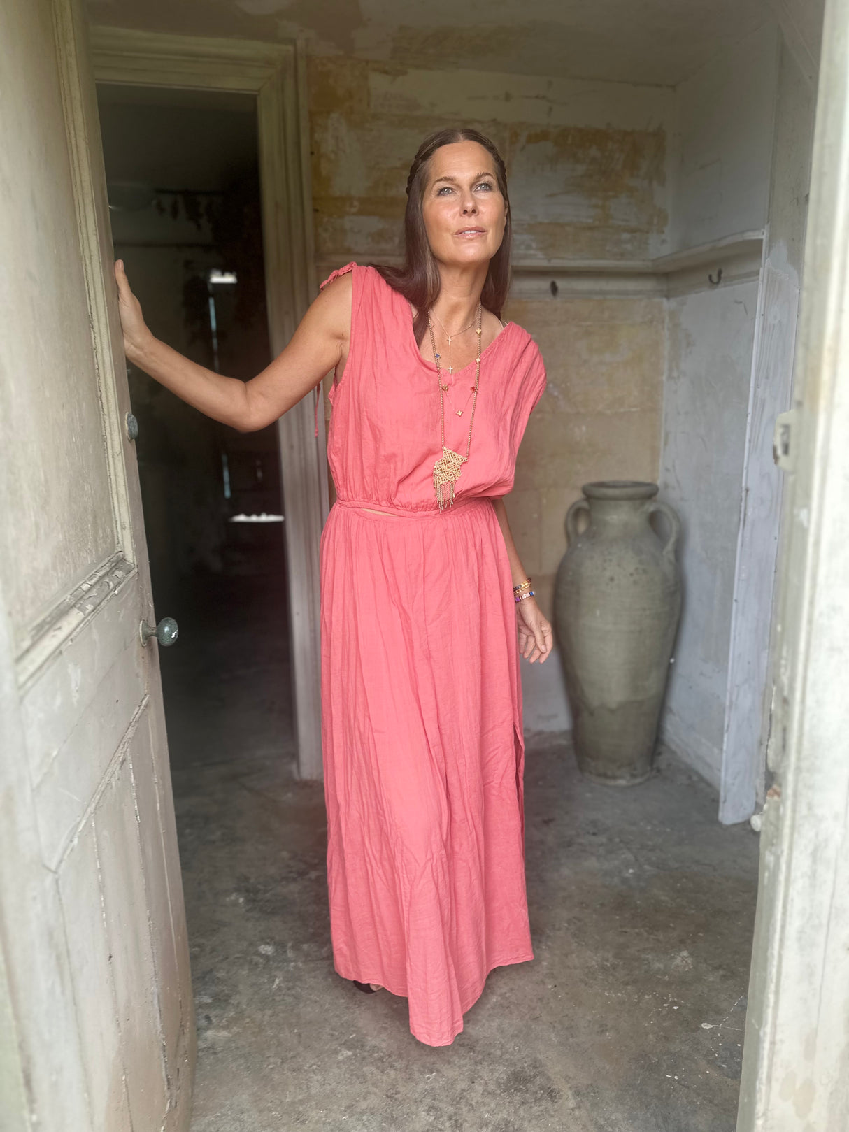 Zahra Cut Out Maxi - Muted Coral