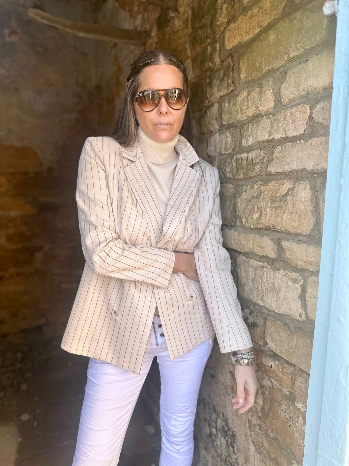 Glenda Pinstripe Blazer