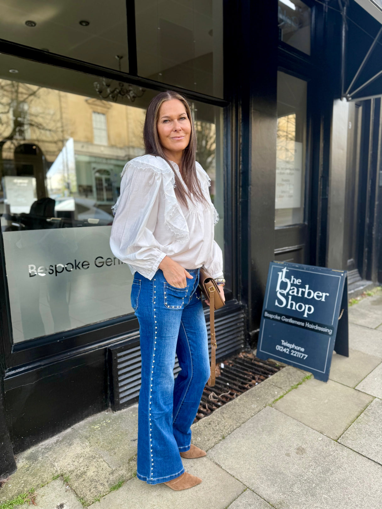 Stella Studded Bootcut Jean - Blue