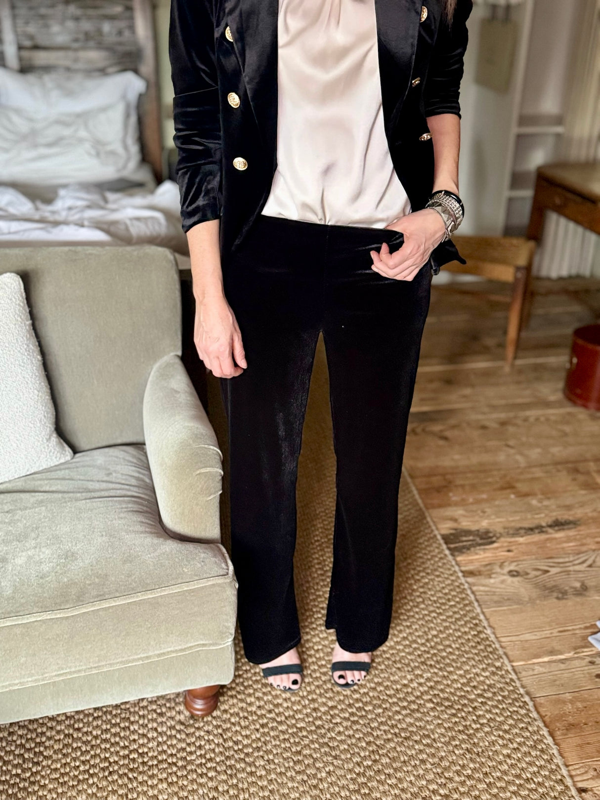 Jessica Velvet Pant - Black