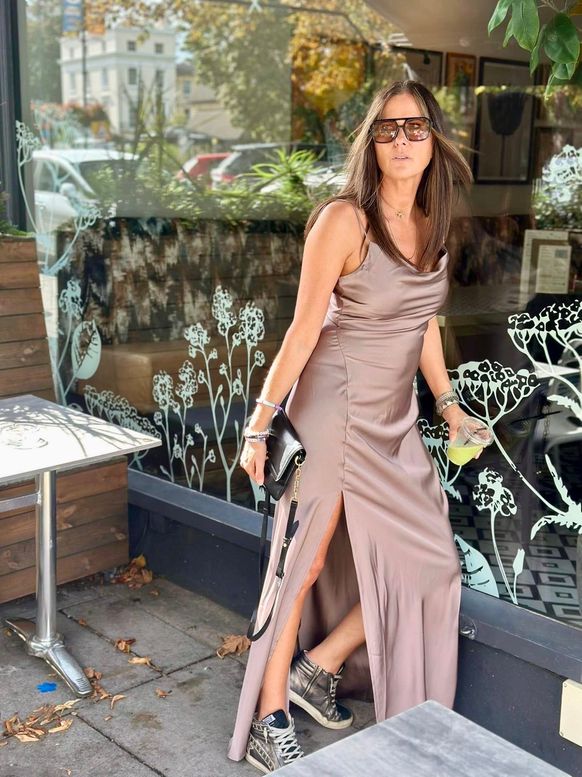 Elisha Maxi Slip Dress - Taupe