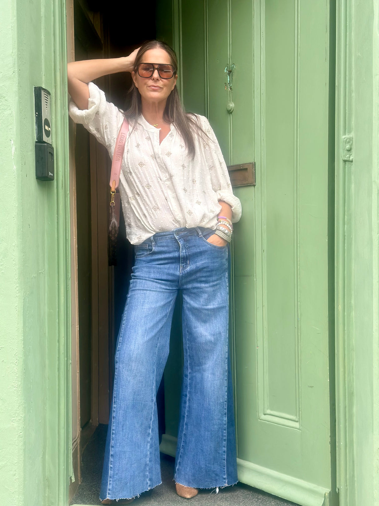 Greta Printed Blouse - Ivory