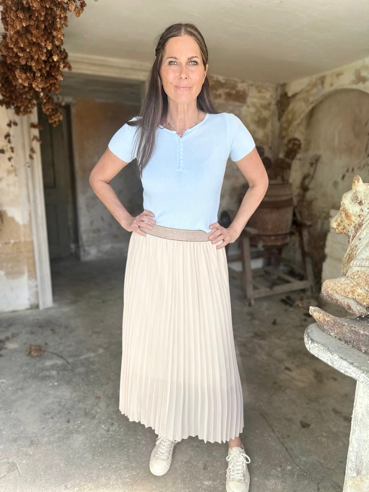 Kaia Midi Skirt - Taupe