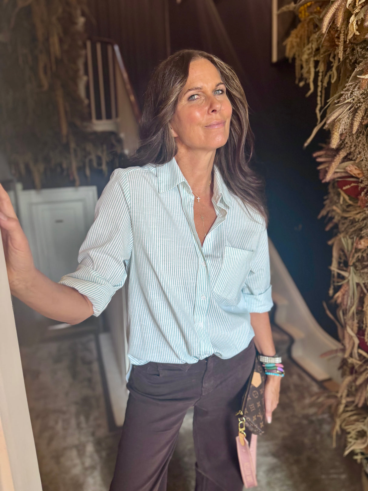 Lark Stripe Shirt - Mint