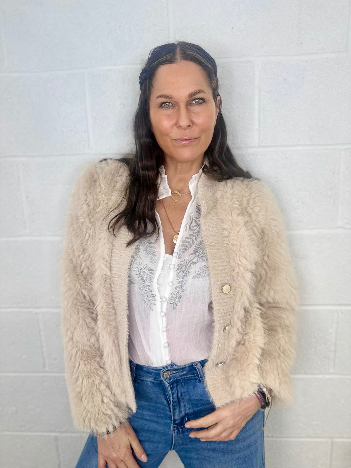 Kennedy Faux Fur Jacket Cream