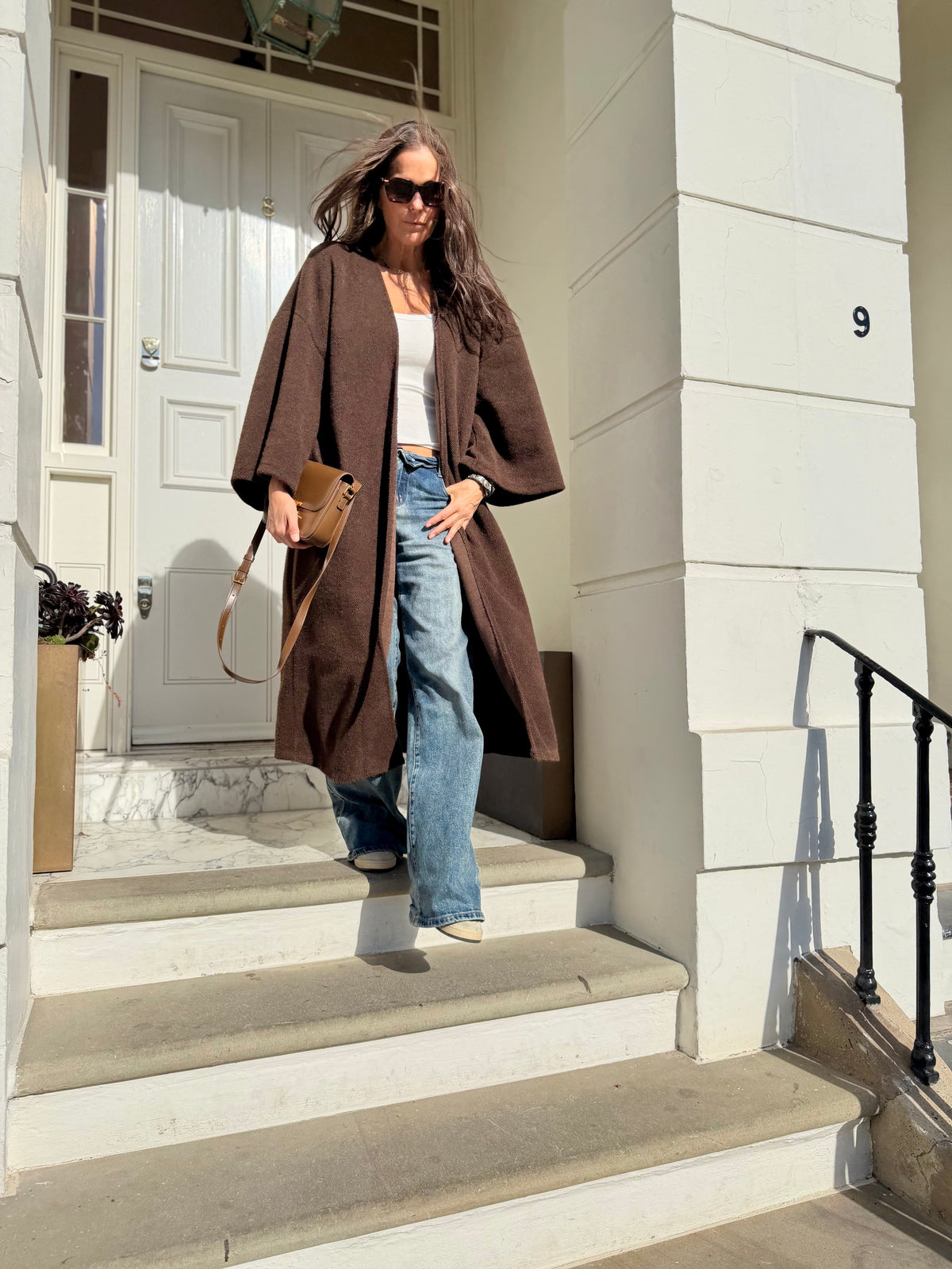 Saville Long Line Knit - Chocolate