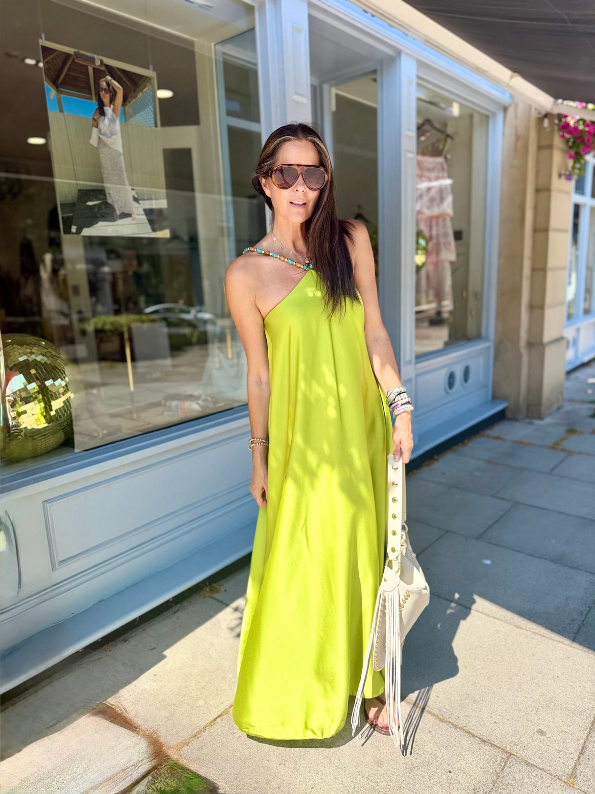 Lottie Beaded Maxi Dress - Lime
