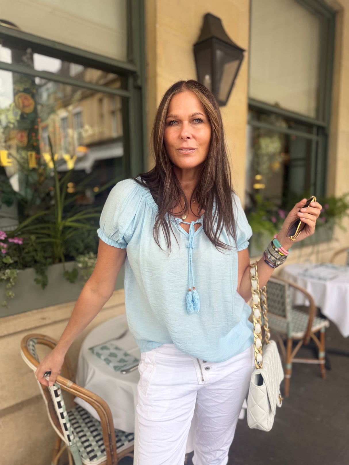 Rhea Light weight Blouse - Baby Blue