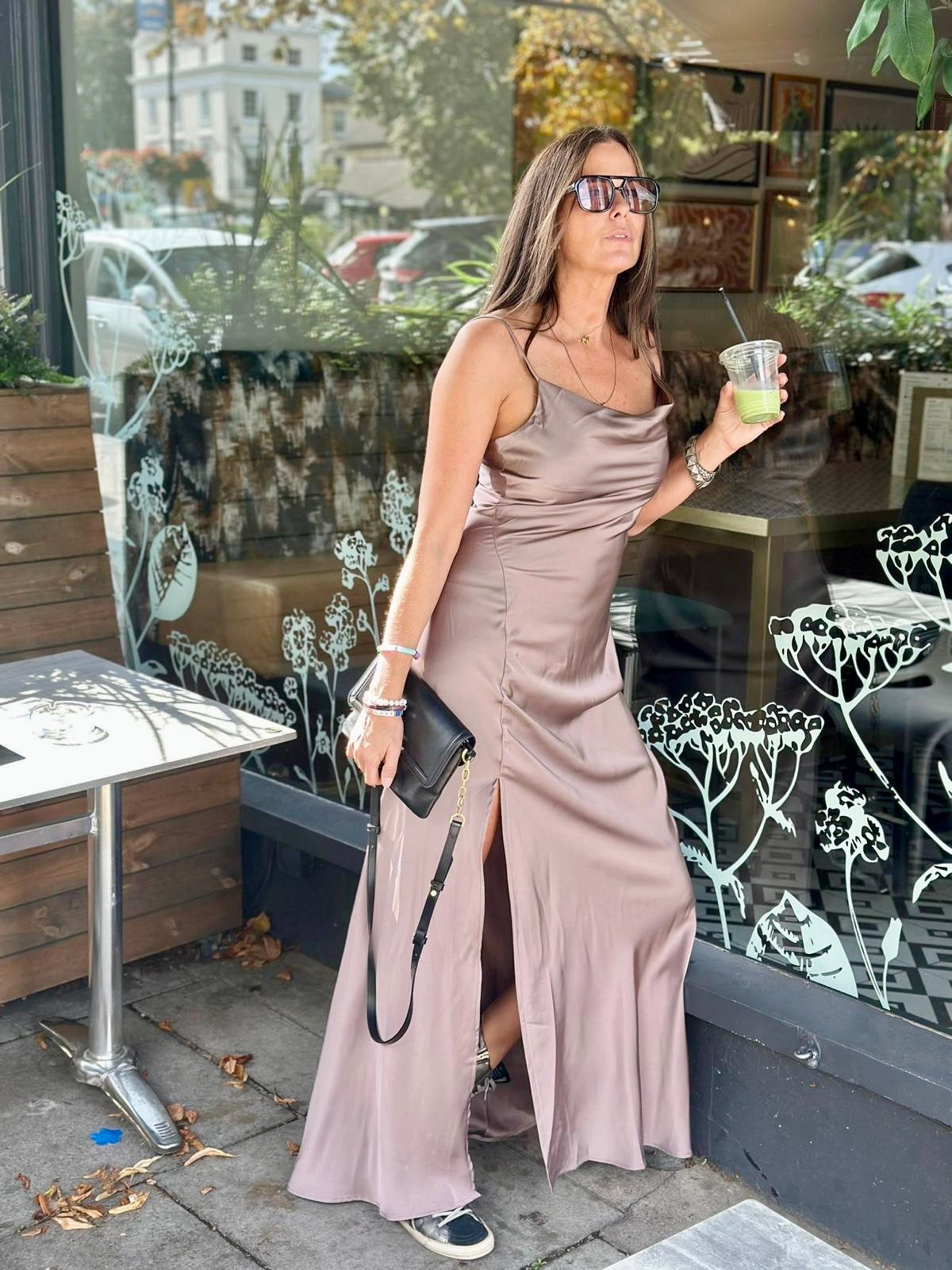Elisha Maxi Slip Dress - Taupe
