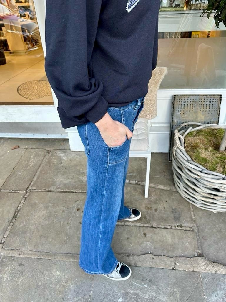 Crush Wide Leg - Mid Wash