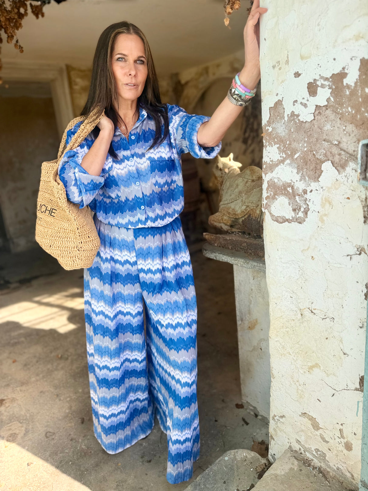 Seraphina Wide Leg Pant - Ocean