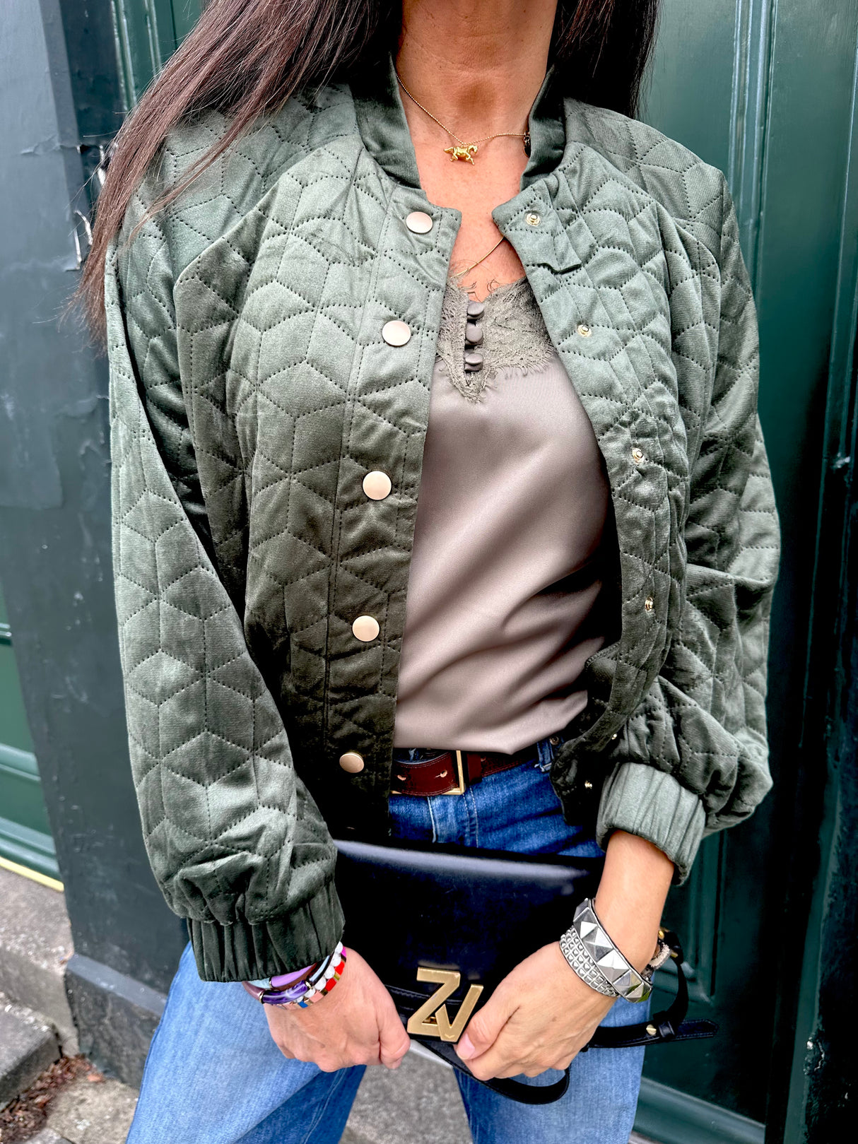 Cherry Padded Jacket - Khaki