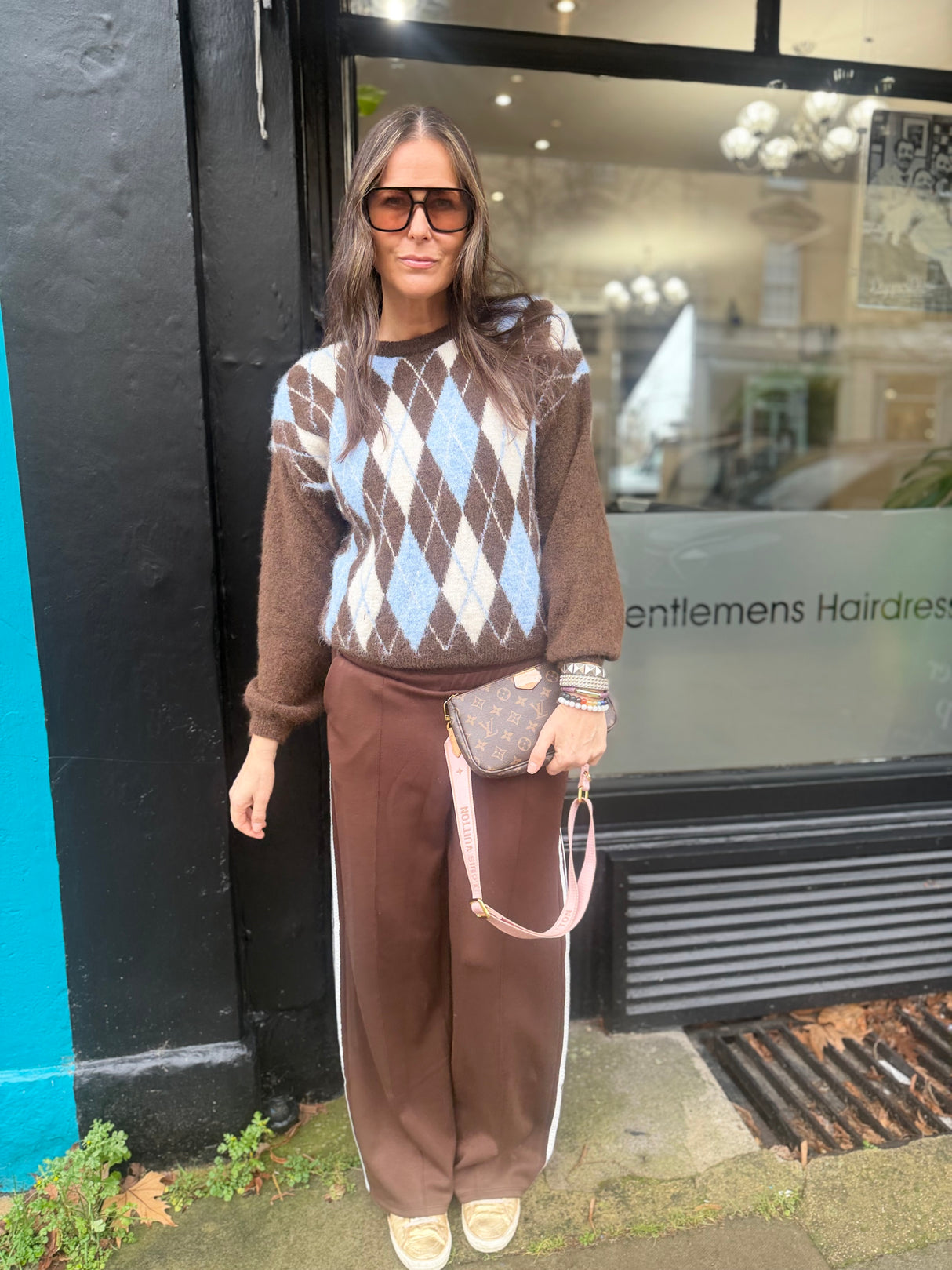 Law Stripe Jogger - Chocolate