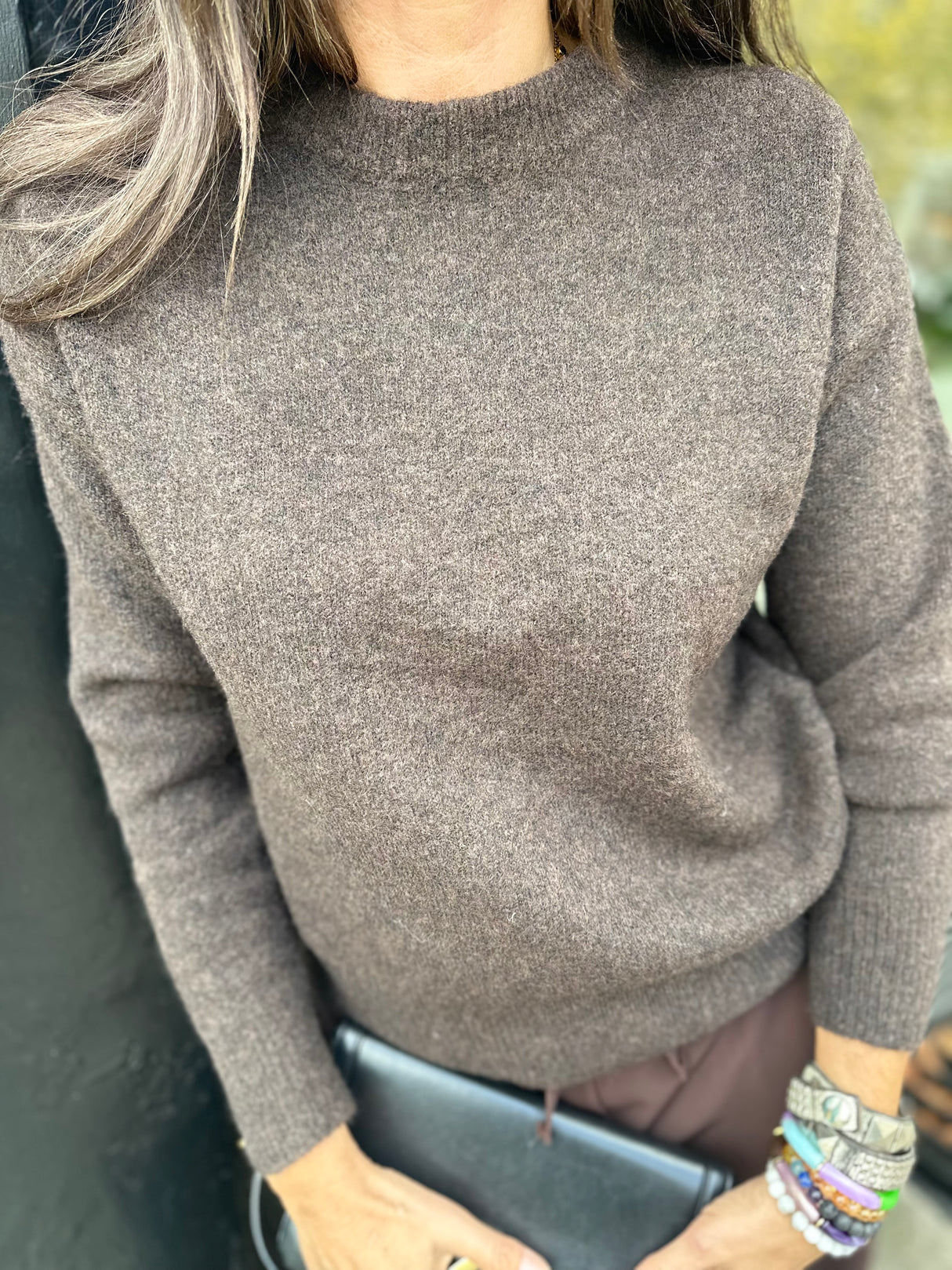 Coral Crew Neck Knit - Chocolate