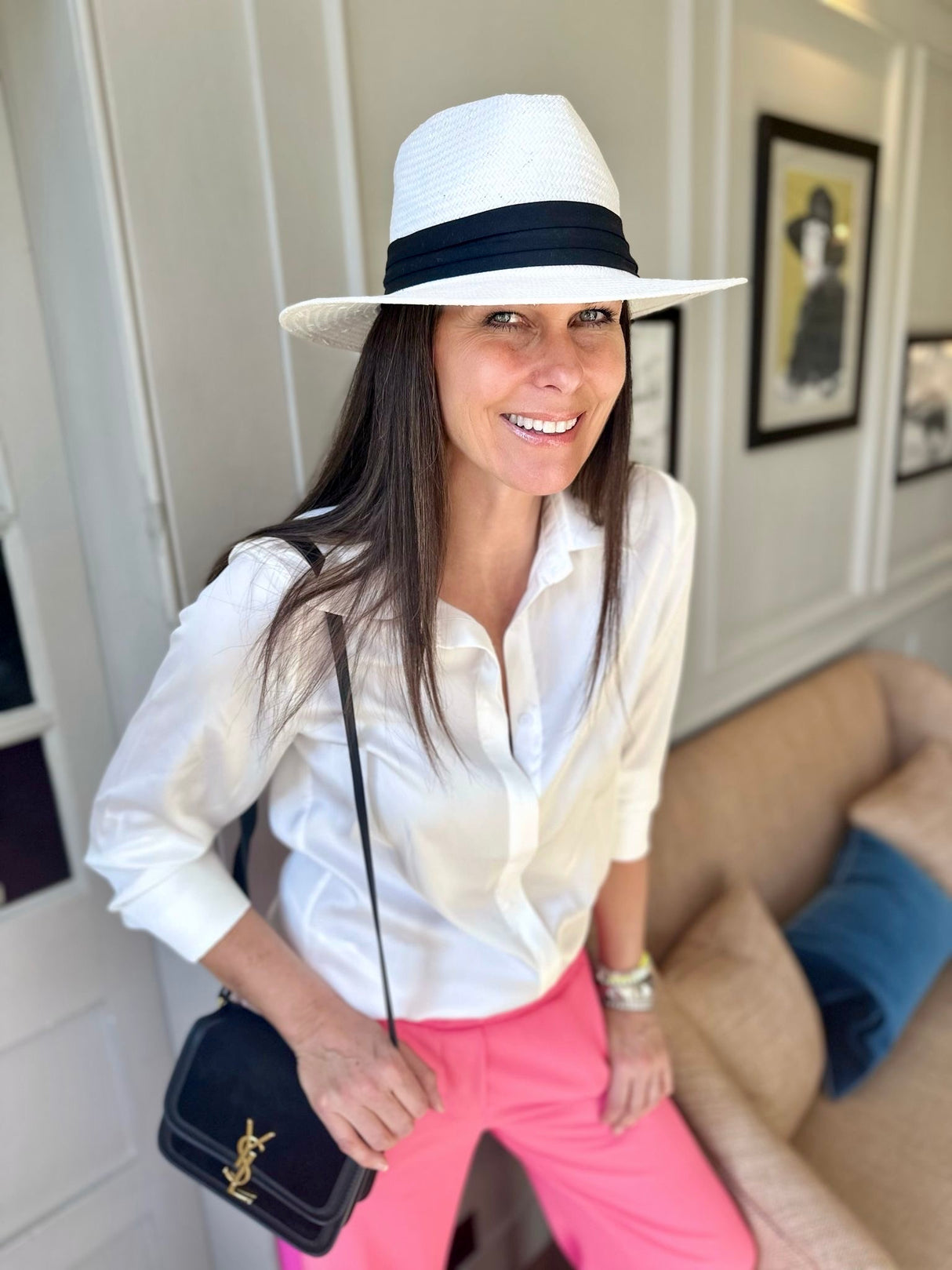 Camille Satin Shirt White