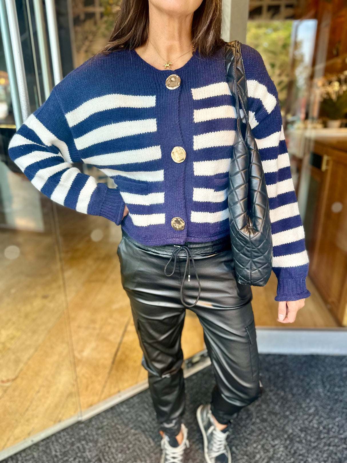 Ivanie Stripe Button Knit