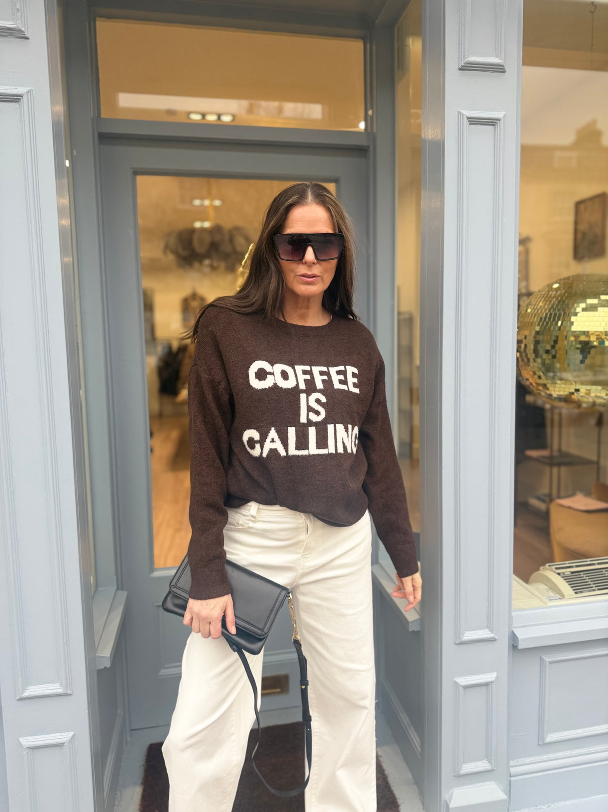 Coffee Crew Neck Knit - Chocolate