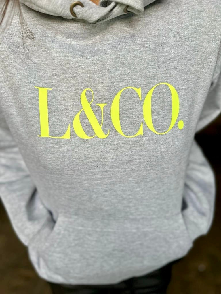 Sudadera con capucha LCO gris neón amarillo