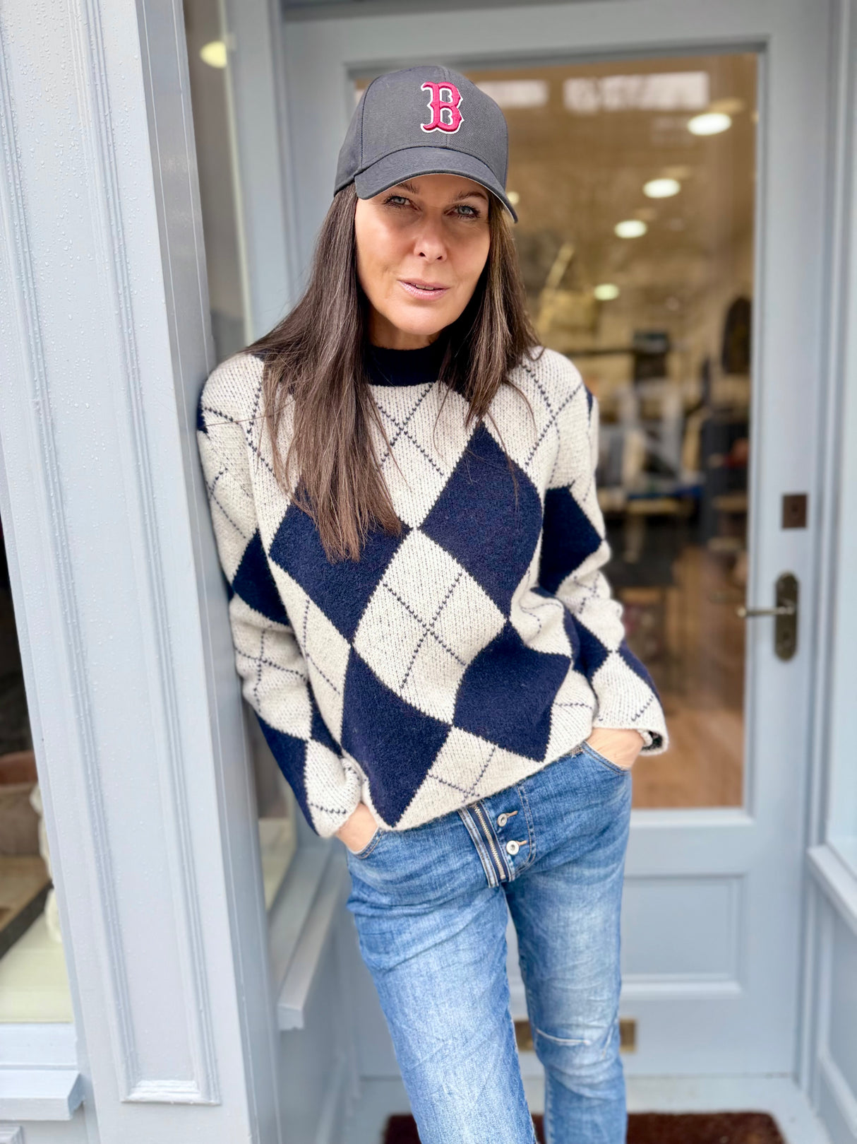Rosie Argyle Knit - Navy