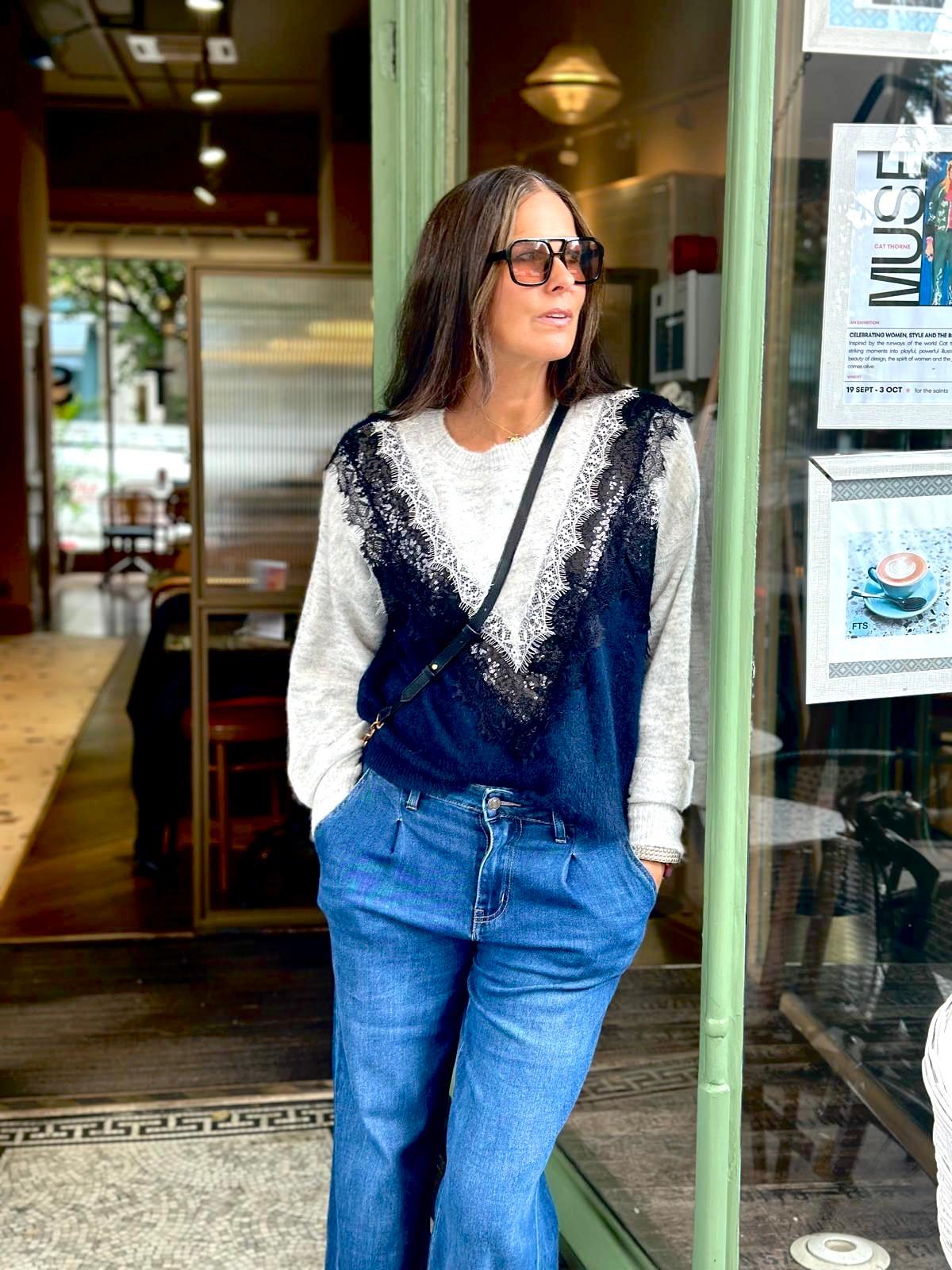 Corine Layered Knit Navy