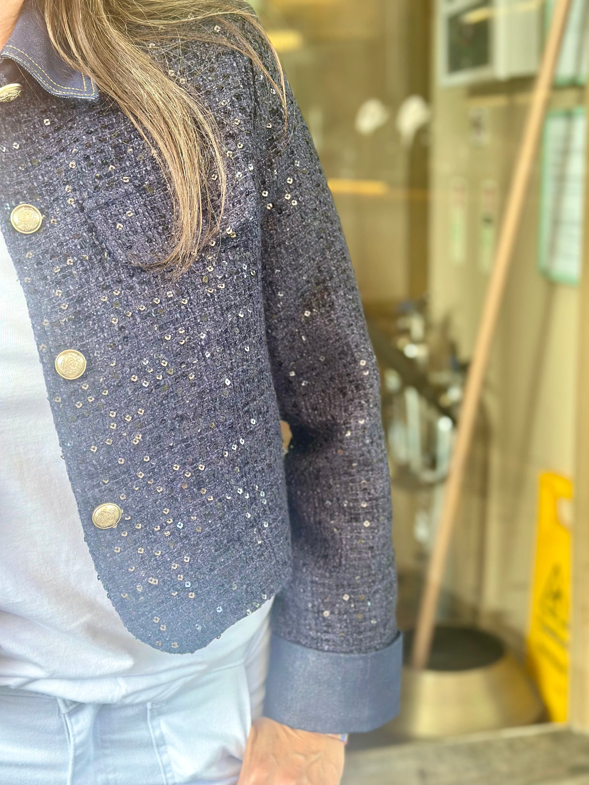 Verity Sequin Cropped Jacket