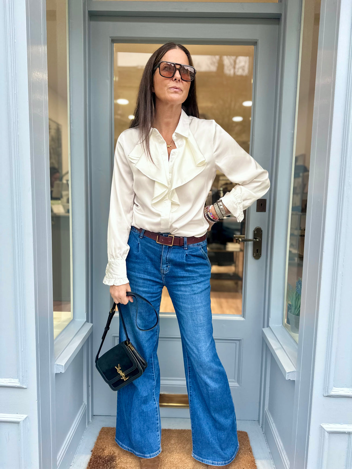 Charlie Ruffle Shirt White