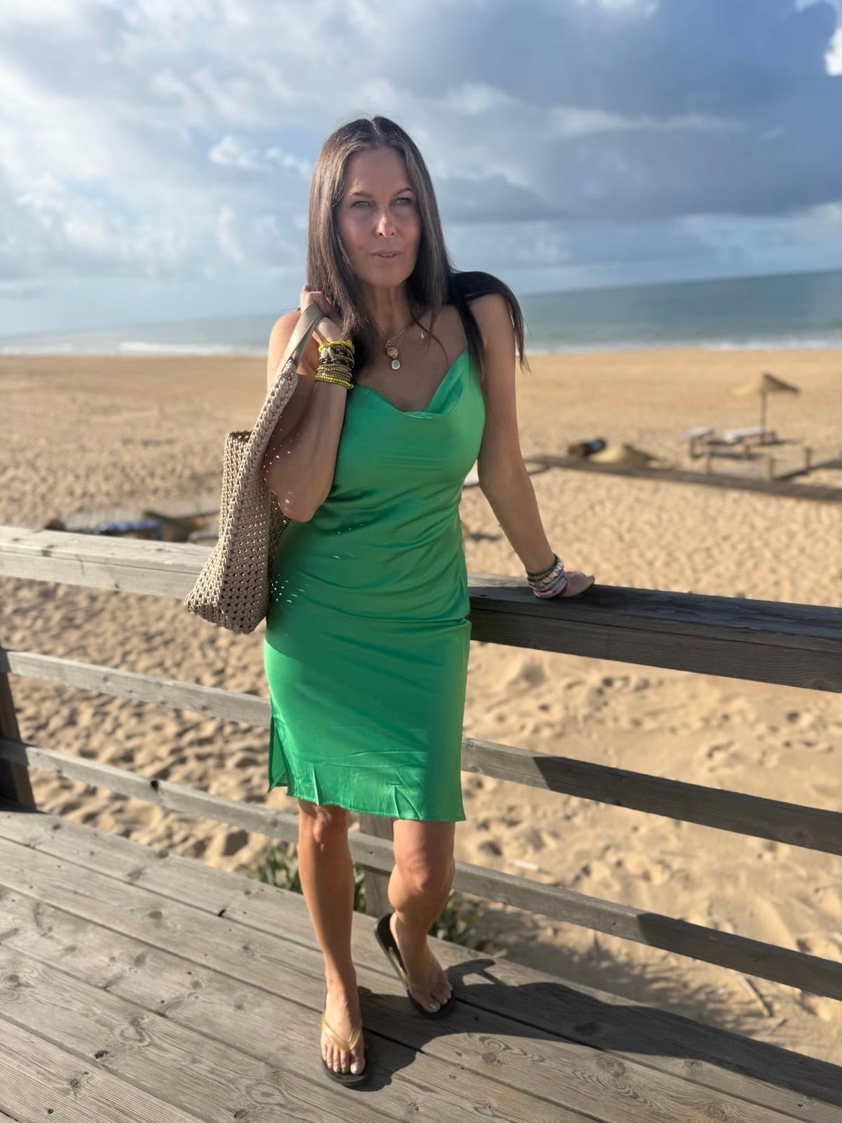 Eloise Slip Dress - Green