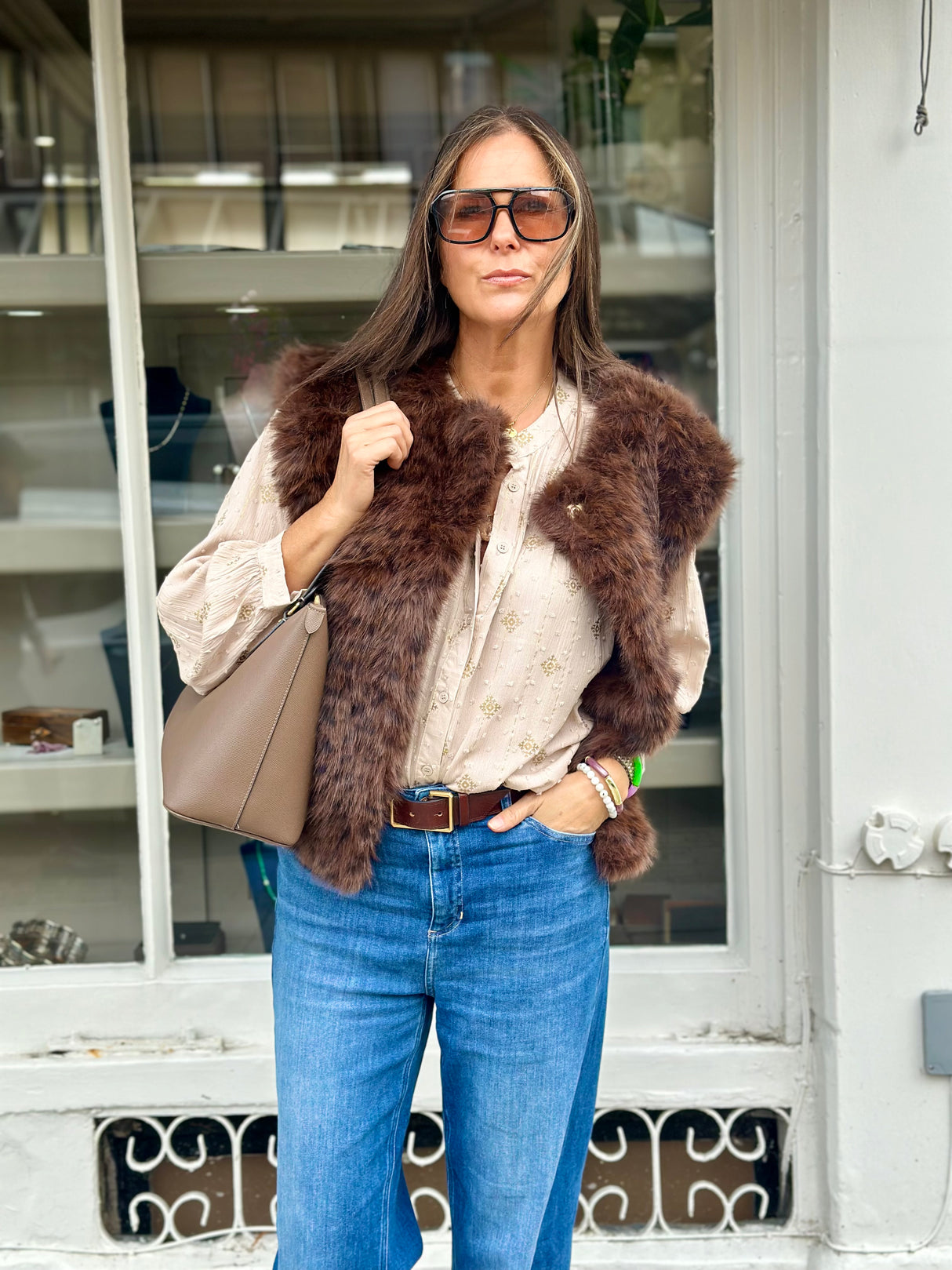 Bam Animal Print Faux Fur Gilet