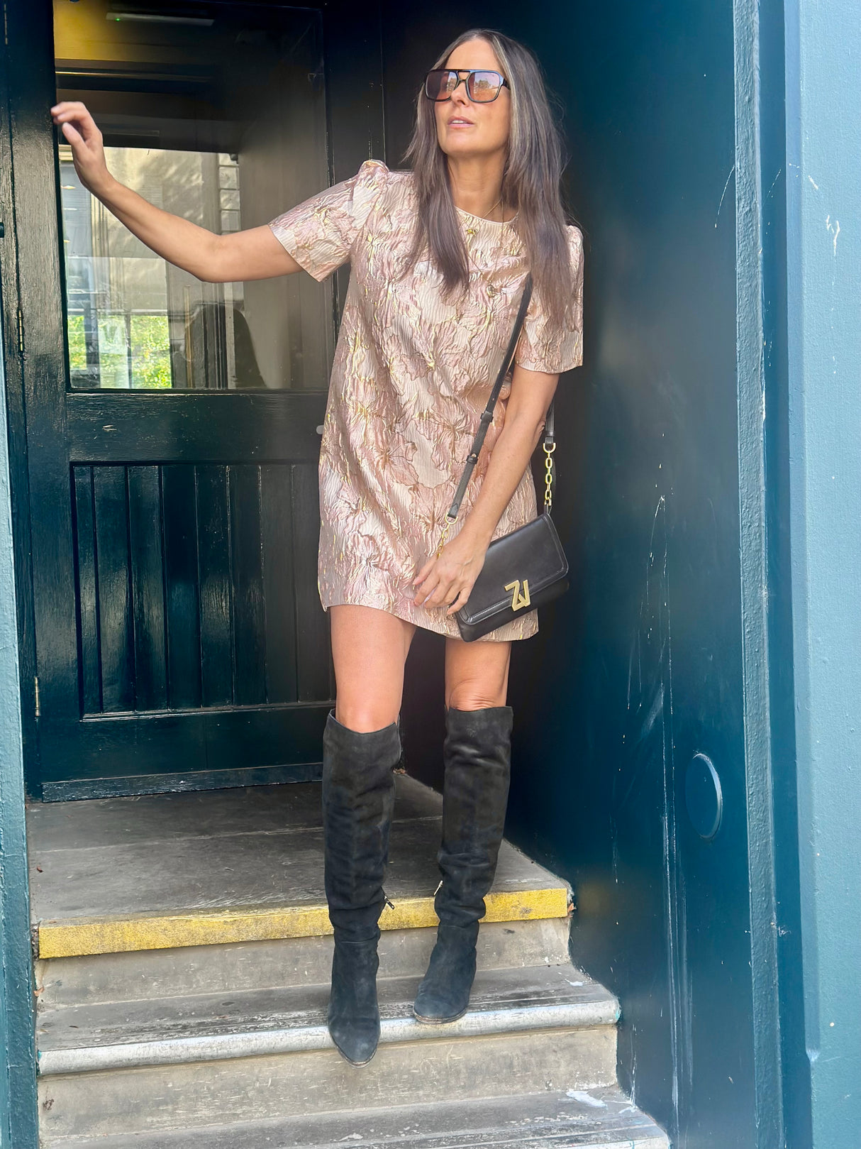 Rose Printed Mini Dress