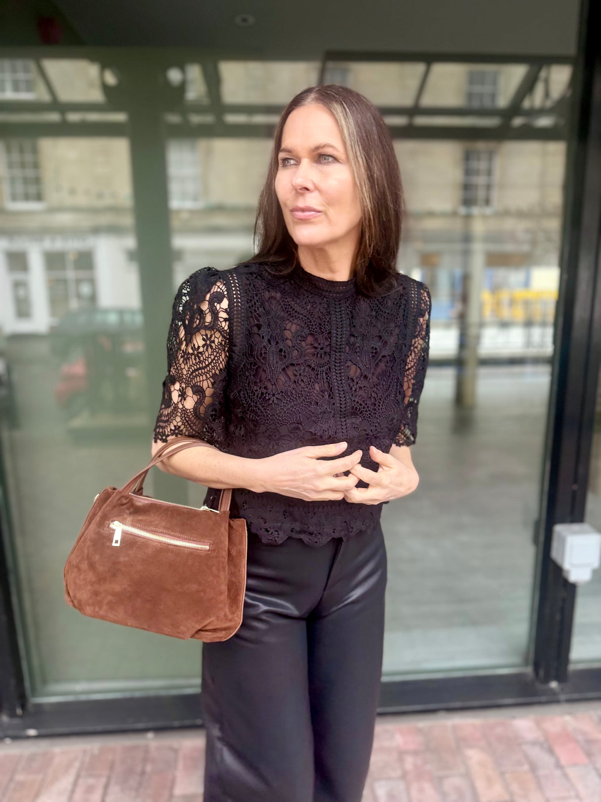 Raquel Crochet Blouse - Black