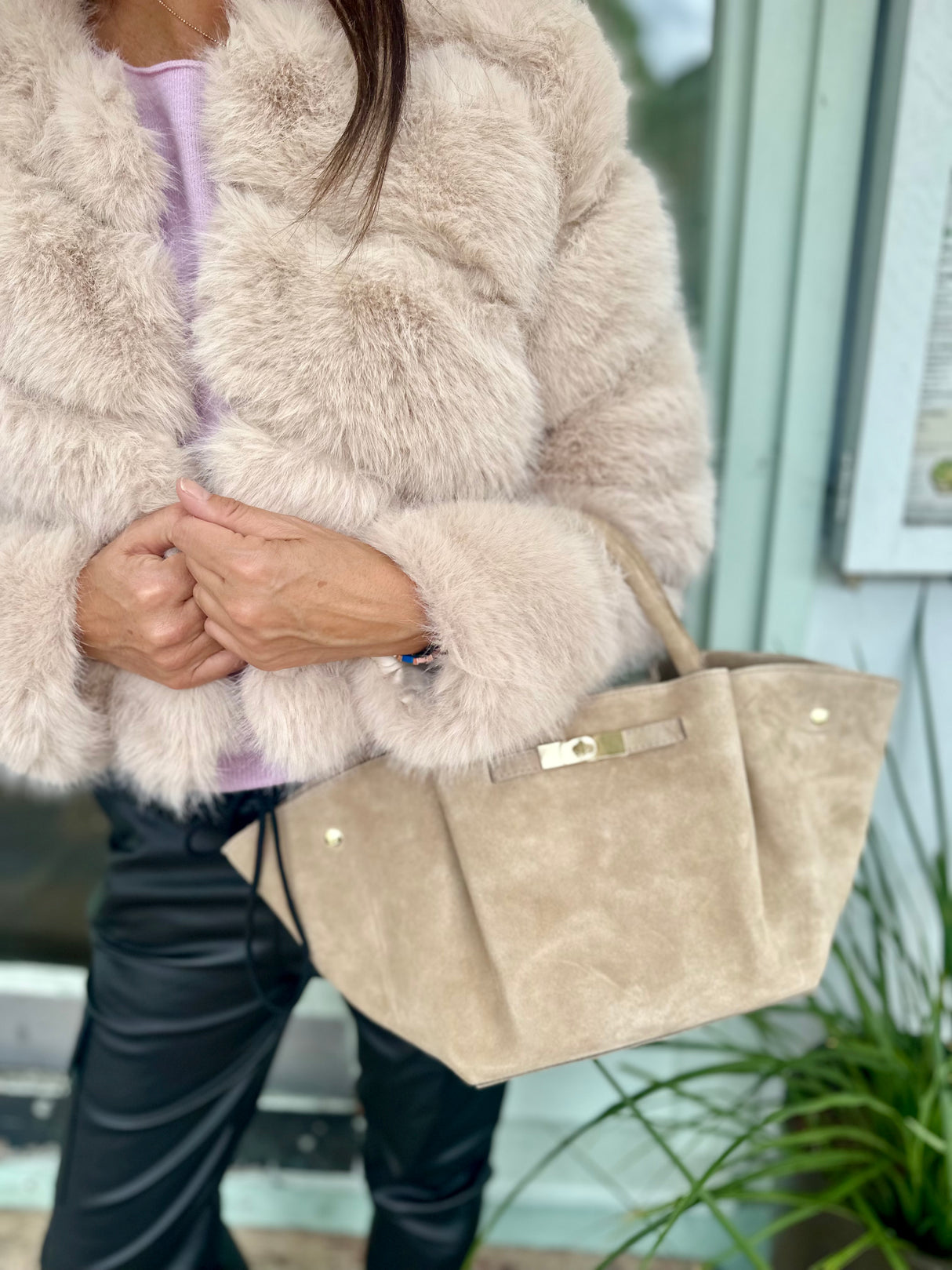 Anastasia Faux Fur Coat - Cream