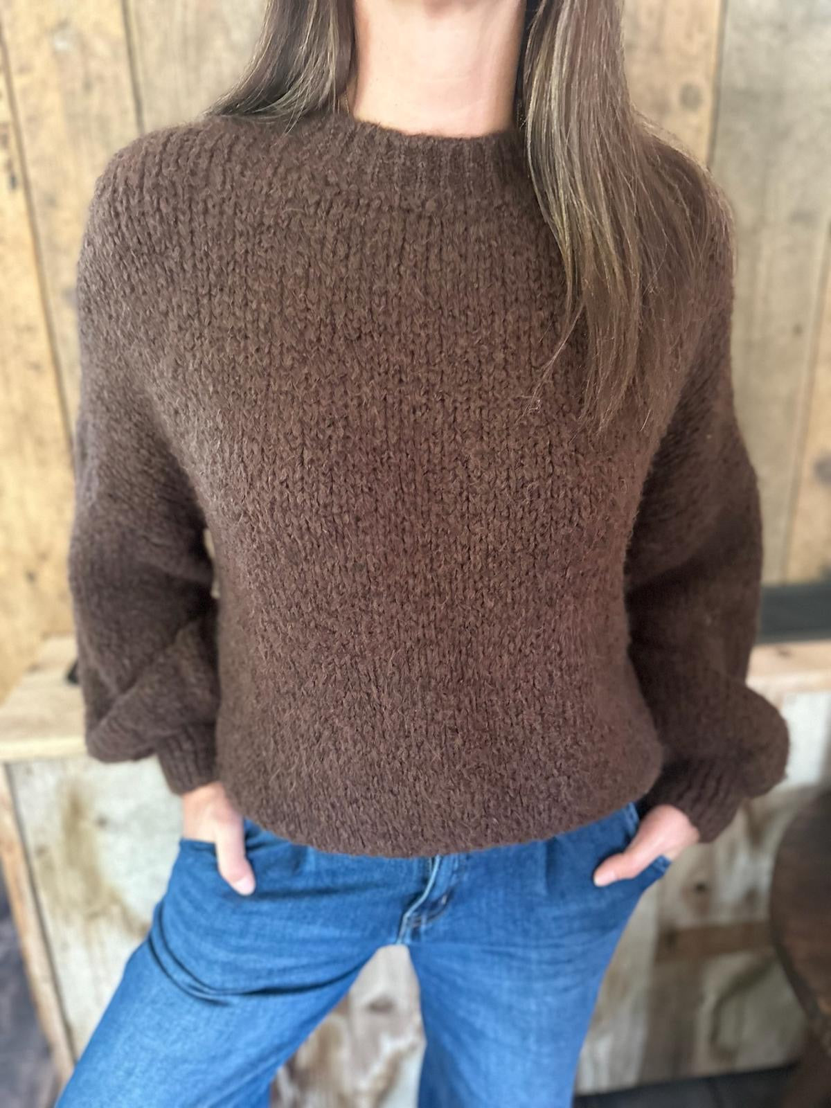 Arlo Wide Sleeve knit - Chocolate
