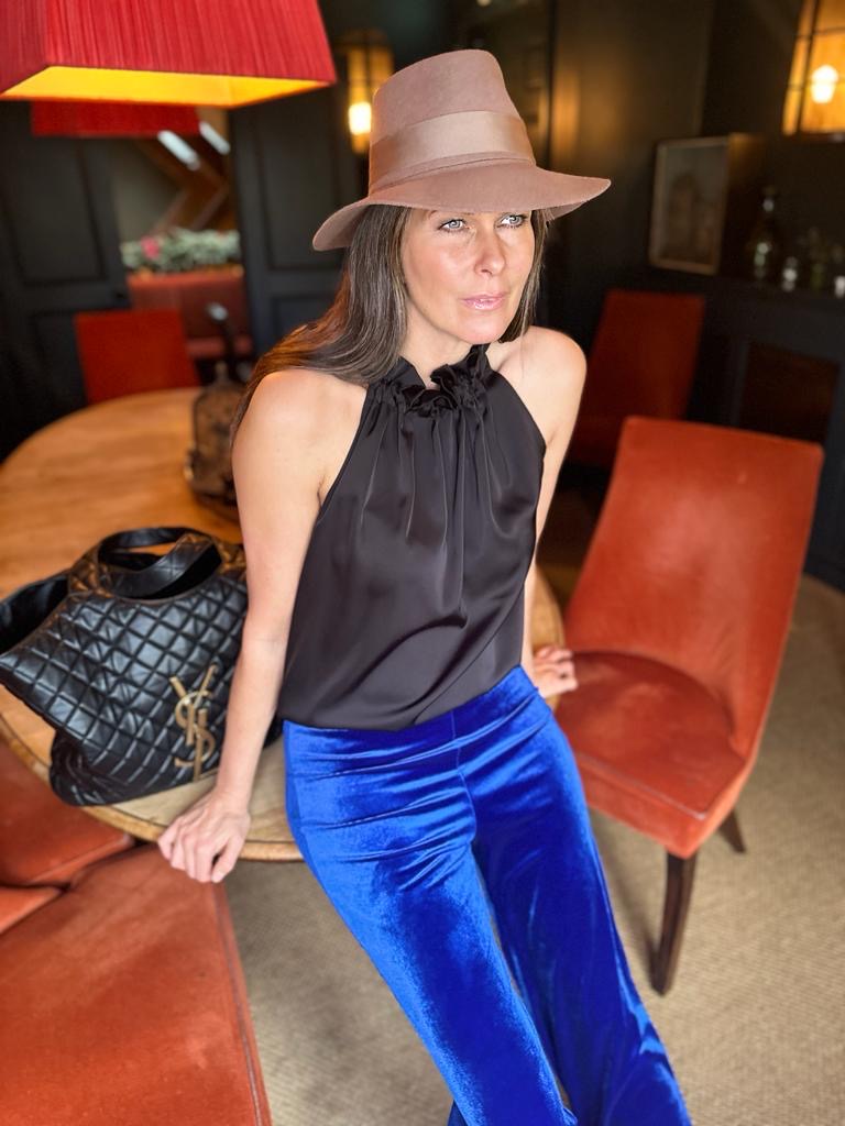 Pantalón de terciopelo Jessica azul real