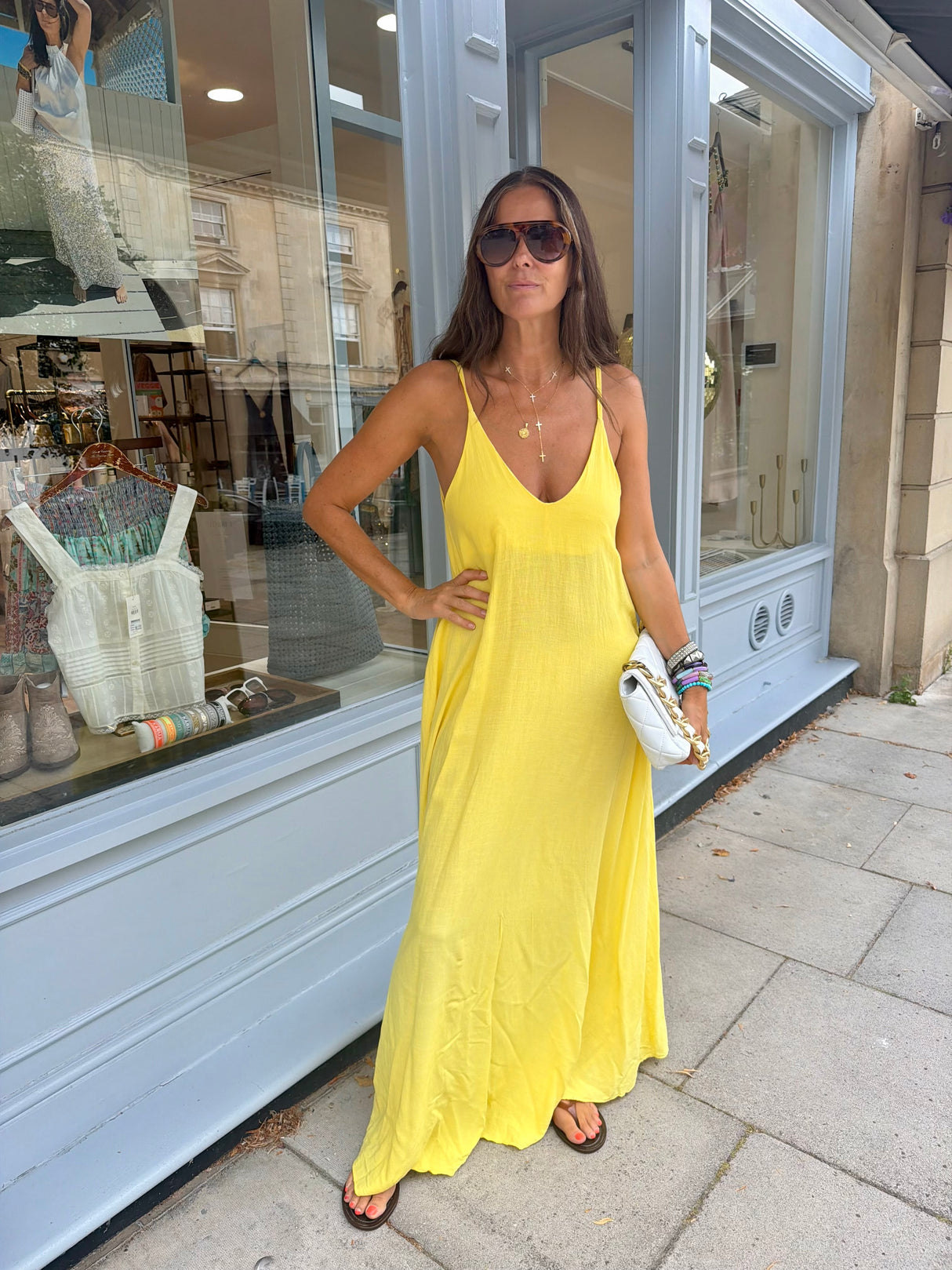 Lucky Lightweight Maxi Dress - Lemon